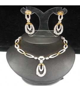 CZ and Gold Necklace Set