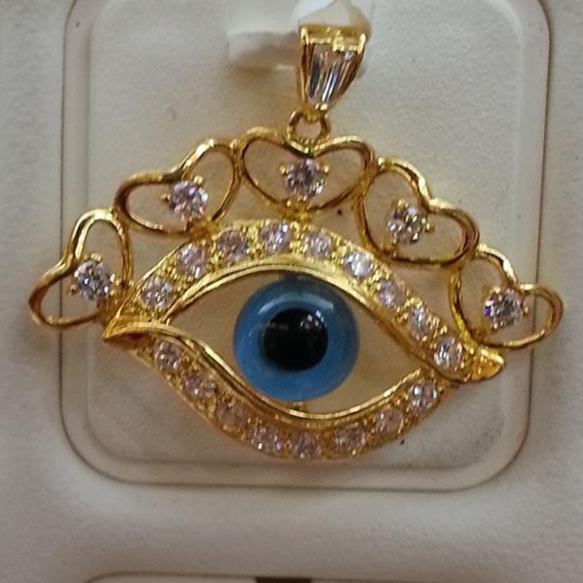 Evil Eye Pendant - bigger size - 22ct Gold Pendants - Gold Jewellery
