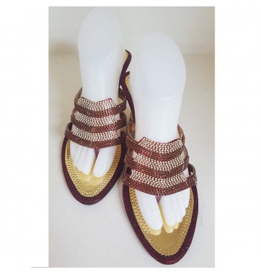 Maroon Slipper Heel Shoes