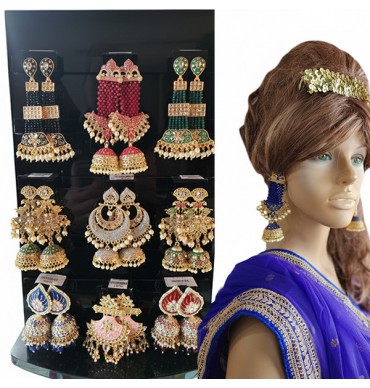 Gold Earrings with Jhumka - CJE013