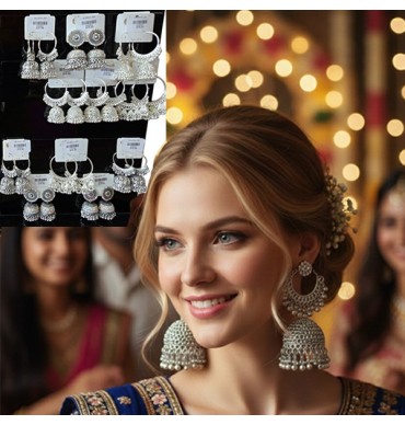 Silver Jhumka Earrings - CJE016