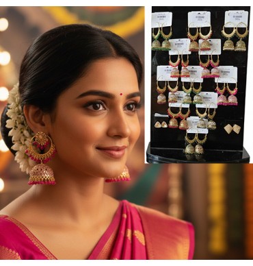 Bali Earrings with Jhumka - CJE018