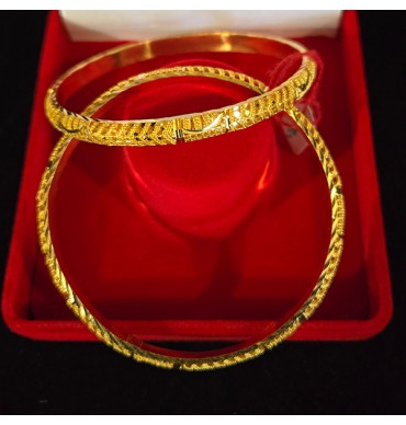 22ct Gold set of 2 Bangles - GJBN016