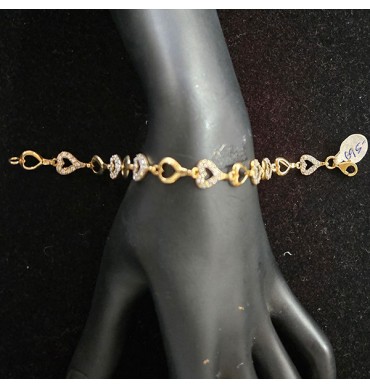 9ct Gold Bracelet iwith CZ's -GJBR701