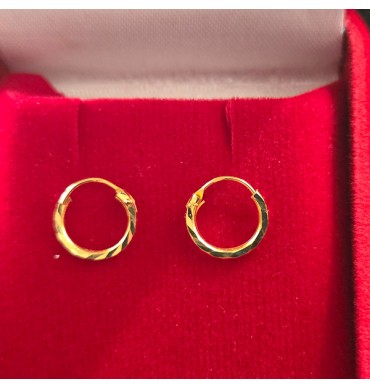 22ct Gold Thin Bali Earrings - 8mm Diameter_GJEB007