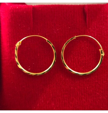 22ct Gold Thin Bali - 12mm Diameter-GJEB008