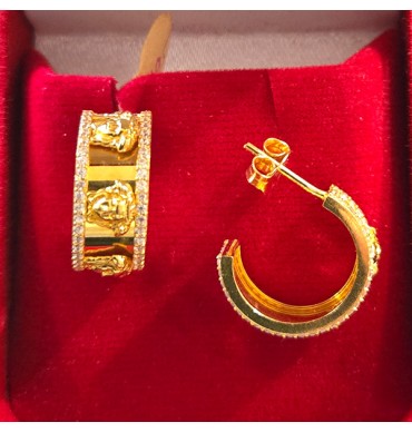 22ct Gold Bali Earring with screw back - GJEB034