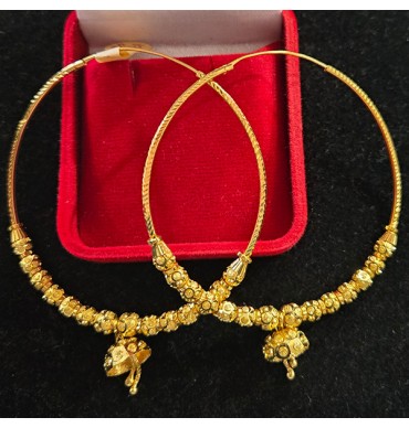 22ct Gold Big size Bali Earrings with Jhumka - GJEB039 