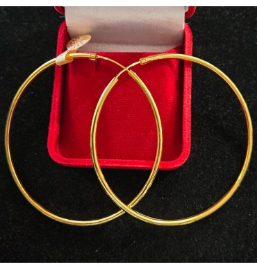 22ct Gold Plain Bali in a big size - GJEB040