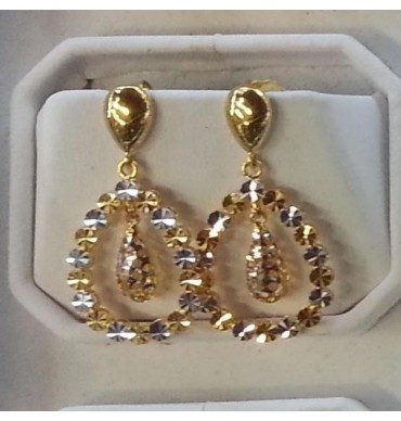 Tear-drop Earrings with rodium