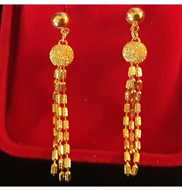 GJED021-Dangly 2-tone Earrings