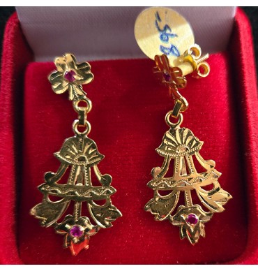 22ct Gold Dangly Earrings - GJED026