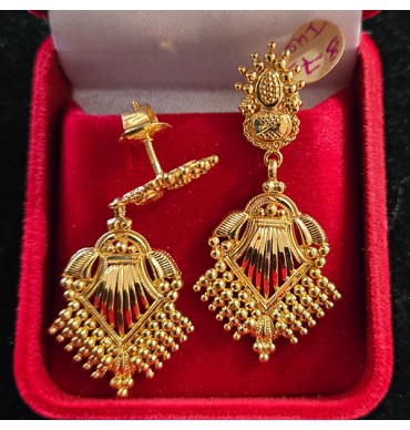 22ct Gold Dangly Earrings - GJED028