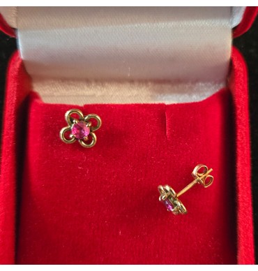 9ct Gold Ear studs with Ruby - GJES703
