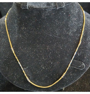 22ct Gold Necklace with Rhodium - GJN013