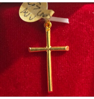 22ct Gold Plain Cross Pendant - GJP041