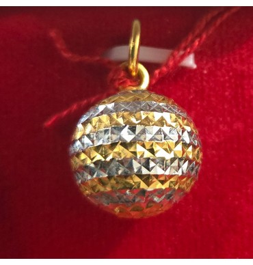 22ct Gold Ball Pendant with Rhodium - GJP042