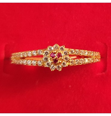 GJR040-22ct Gold ring with Preciosa and Rubies