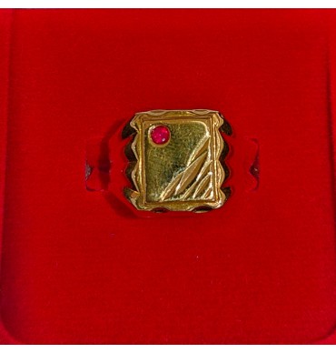 22ct Gold Men's Ring with Ruby - GJR051