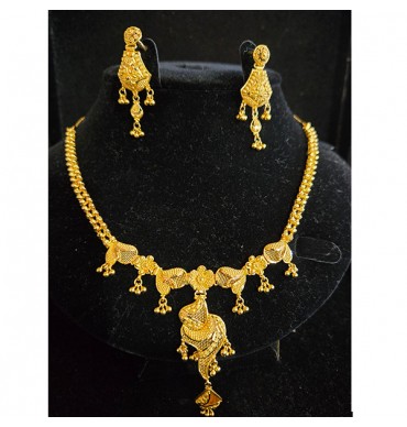 22ct Gold Necklace & Earring set - GJS028