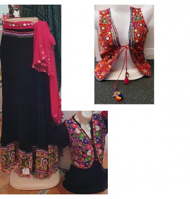 IWB017_Vest in colourful Cotton embroidery