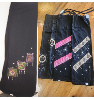 Detailed Black Wrap Skirt