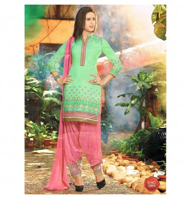 Mint Green and Pink Salwaar Kameez