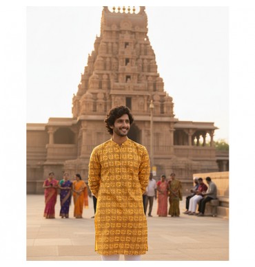 Men's Kurta with OM design - MKF021
