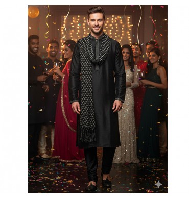 Simple Black Sherwani-MSF002