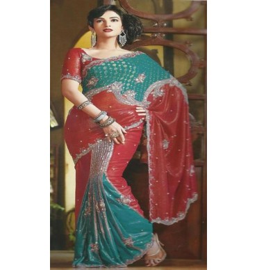 Shimmery Red Blue combination