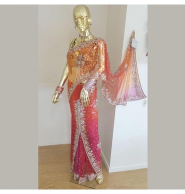 Bright Net Saree