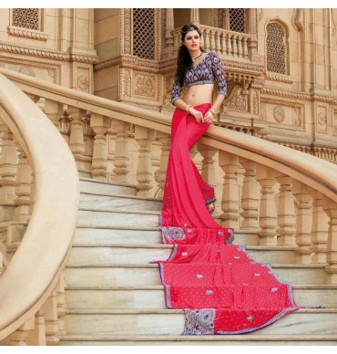 Classic Peach Saree