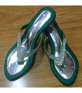 Green Slide Heel Shoes