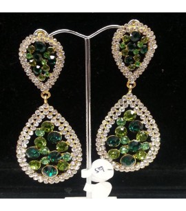 Tear drop Earrings with Crystals