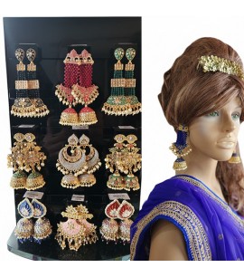 Gold Earrings with Jhumka - CJE013