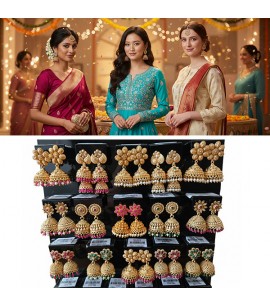 Jhumka Earrings in Gold - CJE017