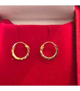 22ct Gold Thin Bali Earrings - 8mm Diameter_GJEB007