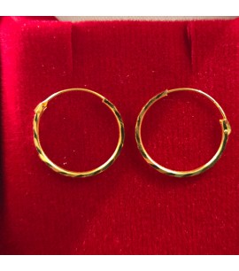 22ct Gold Thin Bali - 12mm Diameter-GJEB008