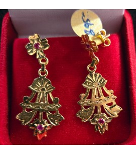 22ct Gold Dangly Earrings - GJED026