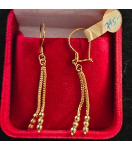 22ct Gold Dangly Earrings with hoops - GJED027
