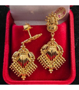 22ct Gold Dangly Earrings - GJED028