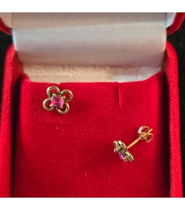 9ct Gold Ear studs with Ruby - GJES703