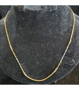 22ct Gold Necklace with Rhodium - GJN013