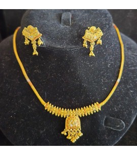 22ct Gold tri-colour Necklace & Earring set - GJS027 