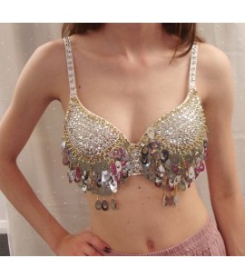 Silver Sequined Bra