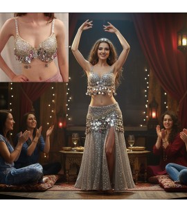 Silver Sequined Bra - IWB001