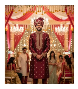 Pagdi (Headwear) in Maroon - MP001