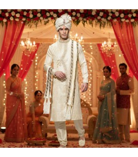 Pagdi (Headwear) in off-white - MP003 