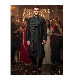 Simple Black Sherwani-MSF002