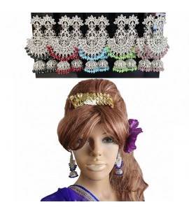 Silver Dangly earrings with Jhumka - CJE014